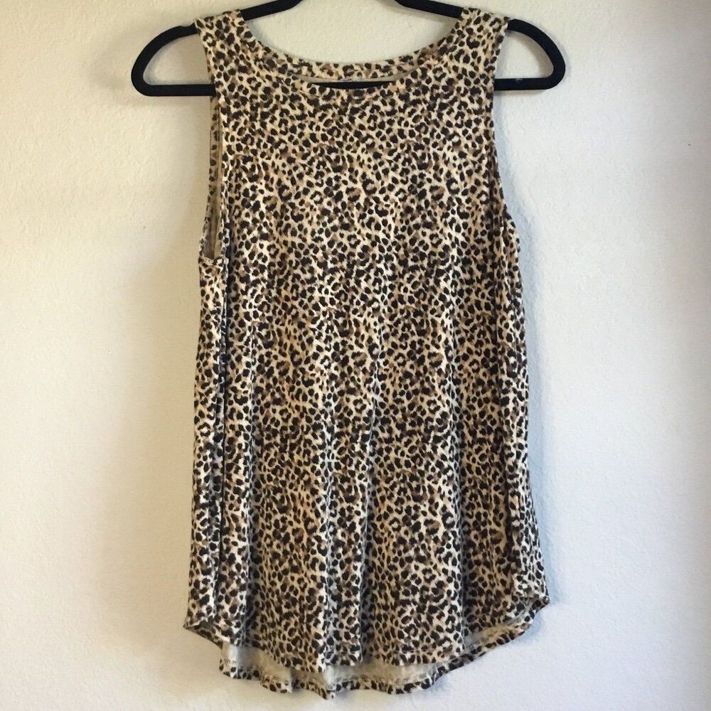 Animal print tank top leopard pattern corpcore cottagecore layering casual M